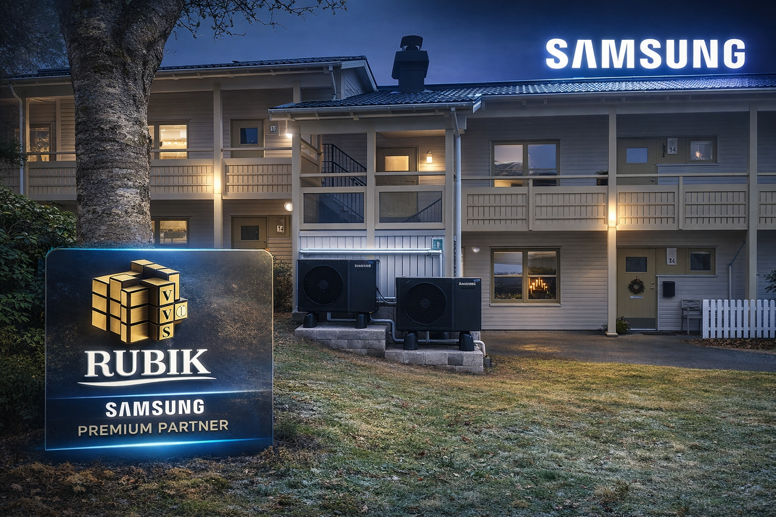 Installation av Samsung EHS värmepumpar i bostadsområde i Göteborg