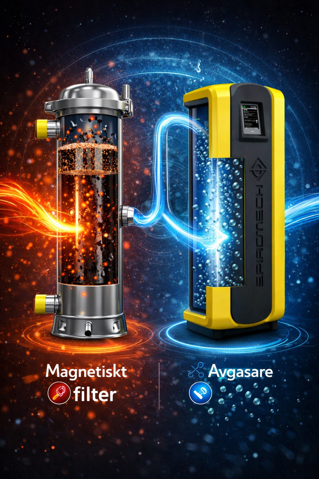 Renare värmesystem med magnetfilter och avgasare